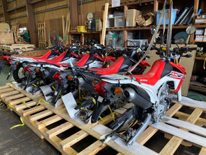 Honda CRF250 compact crating for export