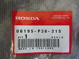 HONDA BEAT PP1 HOSE A, WATER COOLING 06195-P36-315 PERSONALIZED ESTIMATES A-OK!