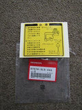 HONDA NSX NSX-R NA1 NA2 LABEL ABS CAUTION ACCUMULATOR PLATE 57079-SL0-000 PARTS!