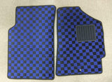 JDM BLUE/BLACK CHEQUERED FLOOR MAT SET FOR HONDA CR-X EF6 EF7 EF8 classic spares