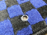 JDM BLUE/BLACK CHEQUERED FLOOR MAT SET FOR HONDA CR-X EF6 EF7 EF8 classic spares