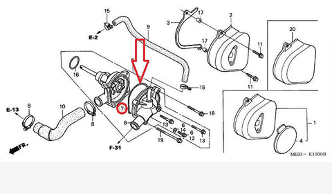 HONDA CB600F HORNET 600 04-06 CB900F 02-07 GASKET WATER PUMP COVER 19226-ML7-000