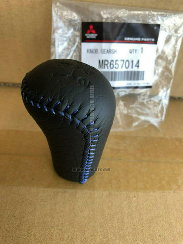 GENUINE MITSUBISHI LANCER CP9A EVO5 EVO6 KNOB GEAR SHIFT BLUE STITCH MR657014