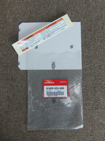 HONDA S2000 AP1 AP2 LABEL PRETENSIONER CAUTION 81459-SZ3-000 supercar spare part