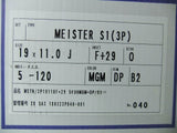 ONE WORK MEISTER WHEEL S1 3P 19X11J F+29 5P PCD120 MGM COLOR pour la voiture