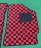 JDM RED/BLACK CHEQUERED FLOOR MAT SET FOR HONDA CR-X EF6 EF7 EF8 classic spares