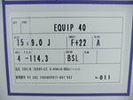 WORK EQUIP 40 WHEEL SET X2 15X9.0J F+22 4P PCD 114.3 BSL COLOR alloy para coche
