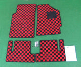 JDM RED/BLACK CHEQUERED FLOOR MAT SET FOR HONDA CR-X EF6 EF7 EF8 classic spares