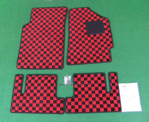 JDM RED/BLACK CHEQUERED FLOOR MAT SET FOR HONDA CR-X EF6 EF7 EF8 classic spares