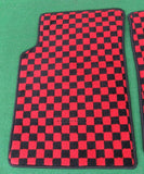 JDM RED/BLACK CHEQUERED FLOOR MAT SET FOR HONDA CR-X EF6 EF7 EF8 classic spares
