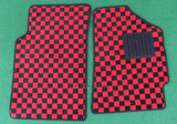JDM RED/BLACK CHEQUERED FLOOR MAT SET FOR HONDA CR-X EF6 EF7 EF8 classic spares