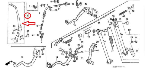 HONDA XR600R 1987-2000 ARM ASSY., KICK STARTER 28300-MN1-671 kickstart