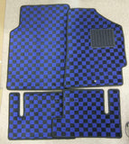 JDM BLUE/BLACK CHEQUERED FLOOR MAT SET FOR HONDA CR-X EF6 EF7 EF8 classic spares