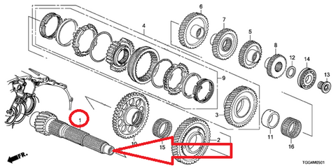 HONDA CIVIC TYPE R F6 FK8 2019 COUNTERSHAFT 23221-R7G-000