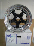 WORK MEISTER WHEEL S1 3P 18X9.5J +11 5H PCD114.3 SILVER RIM AND BLACK