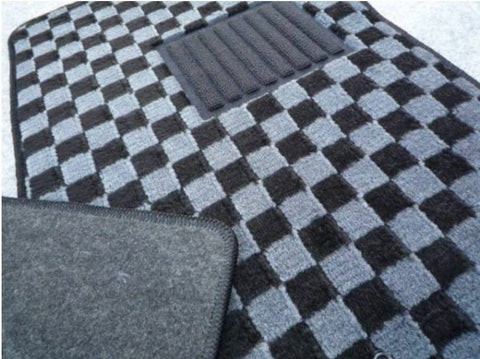 JDM GREY/BLACK CHEQUERED FLOOR MAT SET FOR HONDA CR-X EF6 EF7 EF8 classic spares