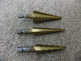 HIGH SPEED STEEL STEP DRILL SET X3 PCS 4-12MM, 4-20MM, 3-12MM