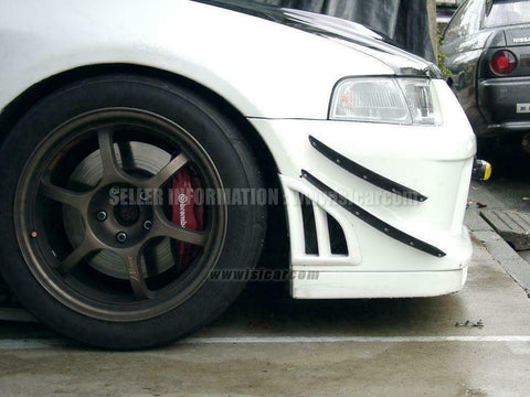 CARBON DOUBLE CANARDS SET FR BUMPER for MITSUBISHI LANCER EVO CP9A TOMMI MAKINEN