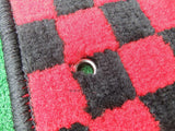JDM RED/BLACK CHEQUERED FLOOR MAT SET FOR HONDA CR-X EF6 EF7 EF8 classic spares