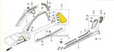 HONDA NSX NSX-R NA2 GARNISH, RH CTR PILLAR SILVER STONE NH630M 72525-SL0-013YC !