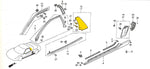 HONDA NSX NA1 GARNISH, RH CTR PILLAR CHARLOTTE GREEN PEARL G70P 72525-SL0-505ZA
